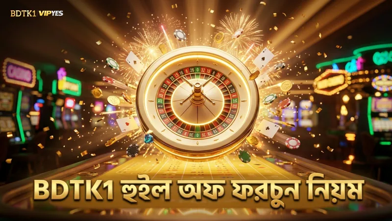 BDTK1 হুইল অফ ফরচুন গেমের স্পিন পদ্ধতি এবং নিয়মাবলী।